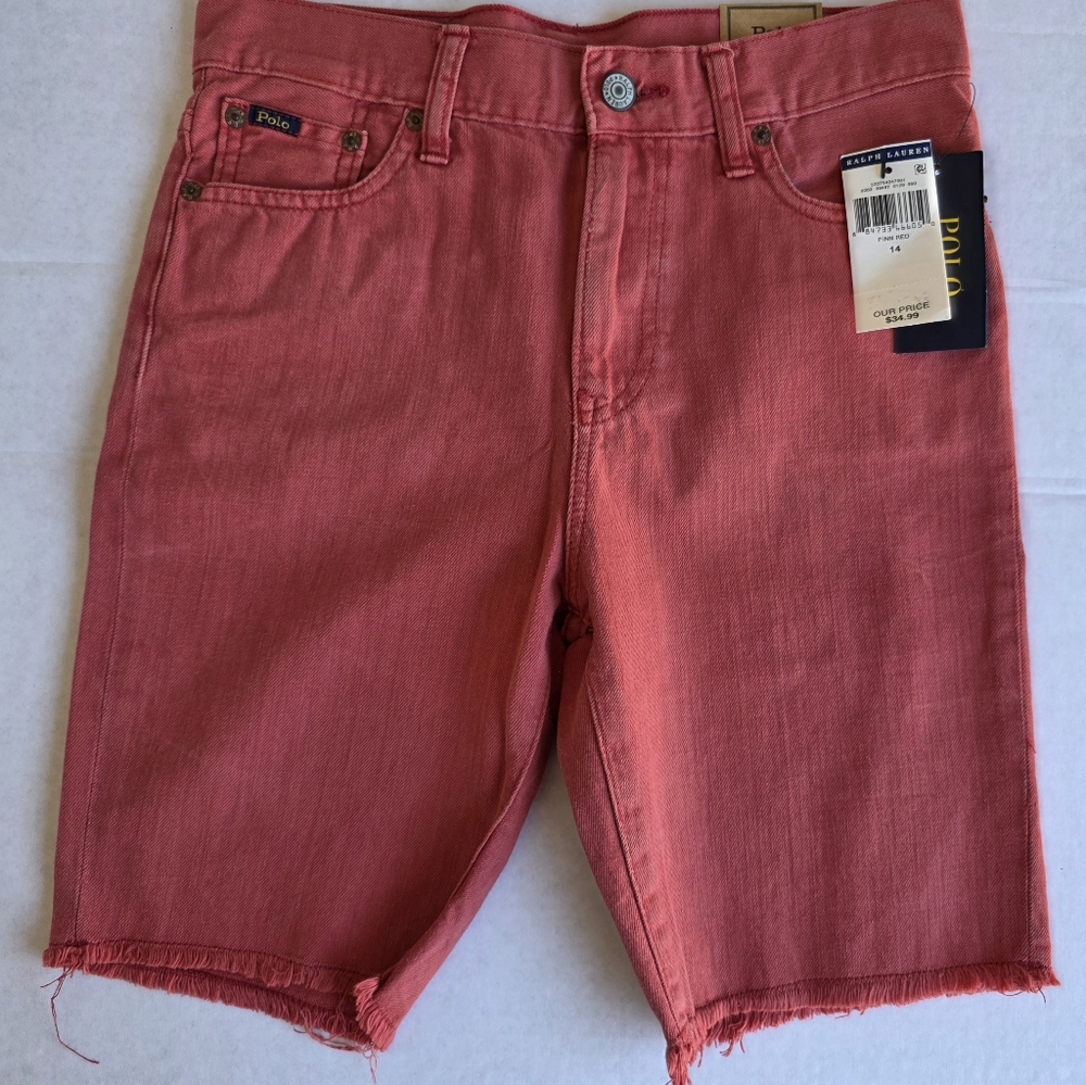 Ralph Lauren Polo Shorts Finn Red Size 14